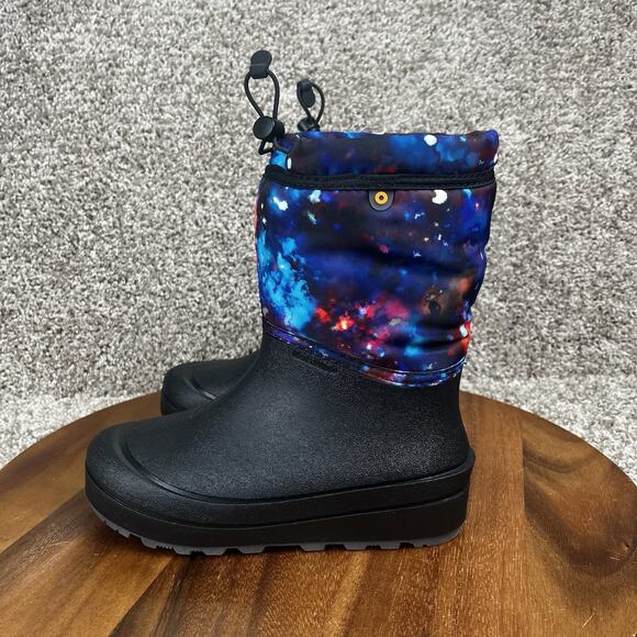 Bogs Snow Shell Aqua Multi Youth Size 3 Winter Boots Pull Up Waterproof Rainw - Picture 5 of 11